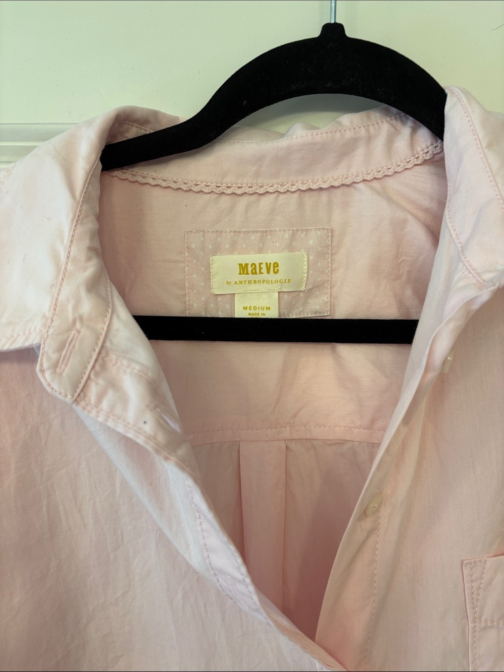 Maeve Anthropologie Bennet Light Pink Oversized Button-Down Shirt - Picture 3 of 6